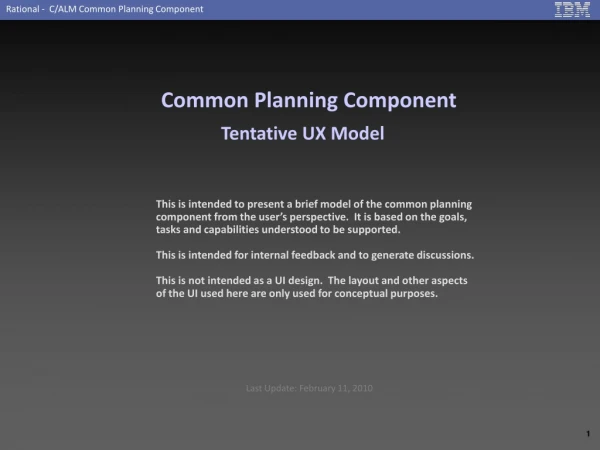 Common Planning Component