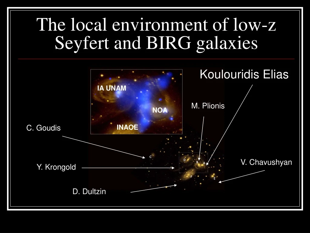 the local environment of low z seyfert and birg galaxies