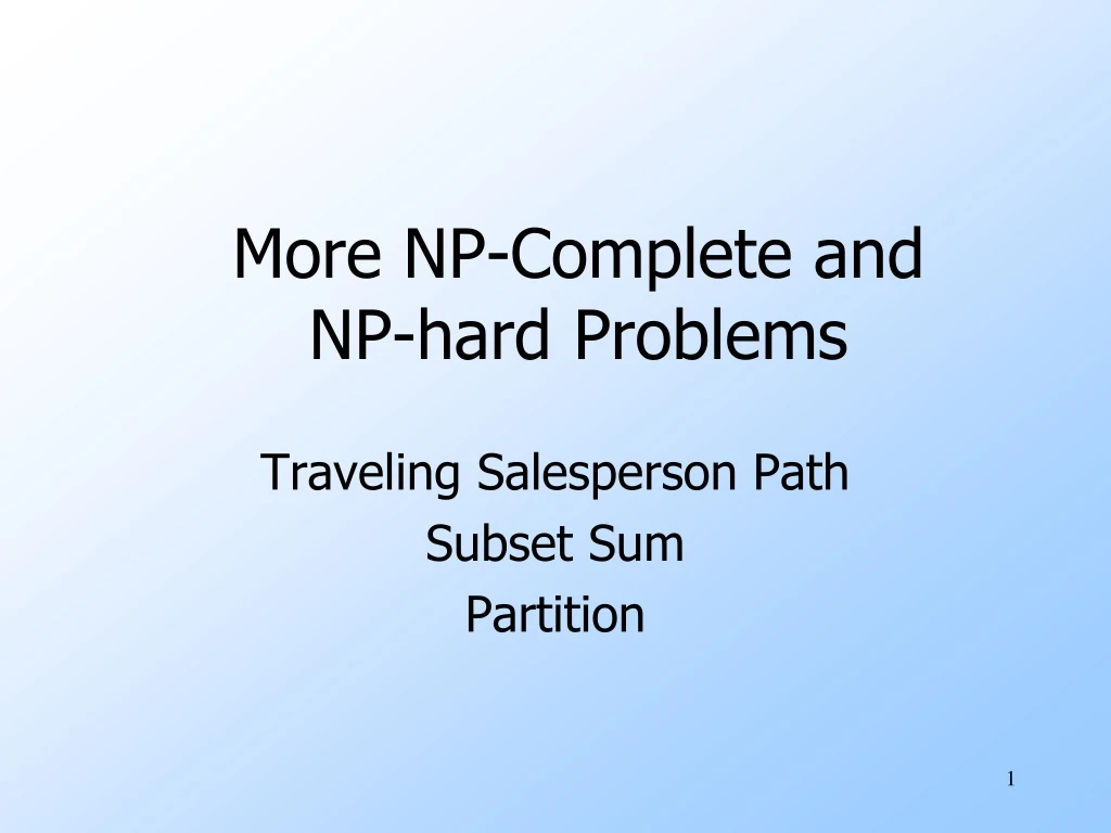 more np complete and np hard problems