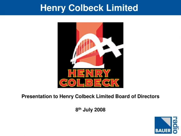 Henry Colbeck Limited 
