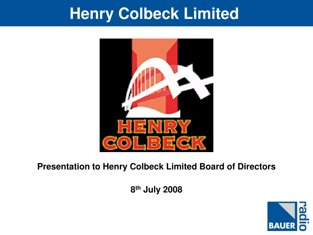 henry colbeck limited