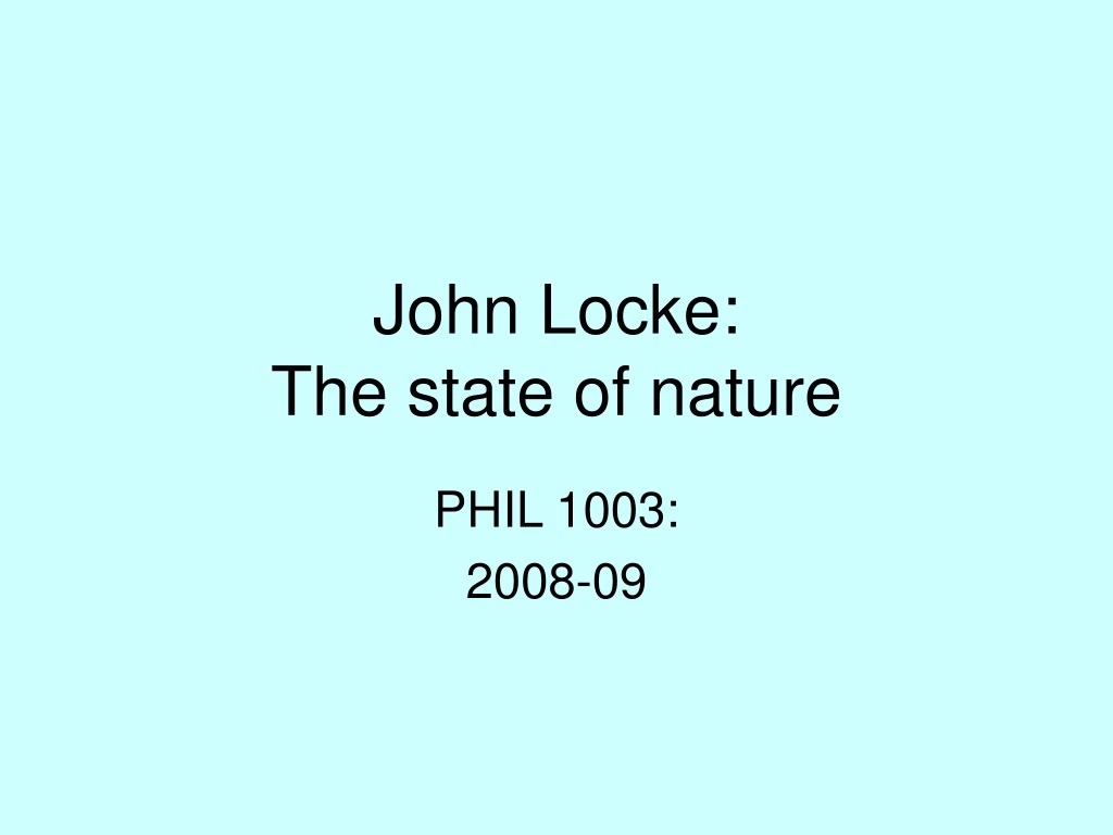 john locke the state of nature