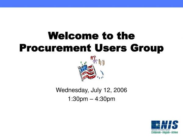 welcome to the procurement users group