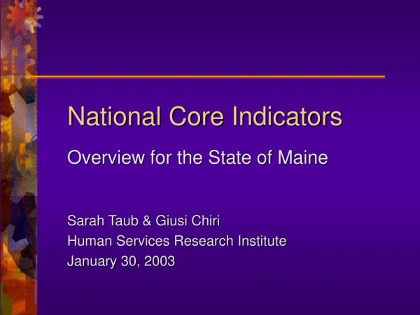 National Core Indicators