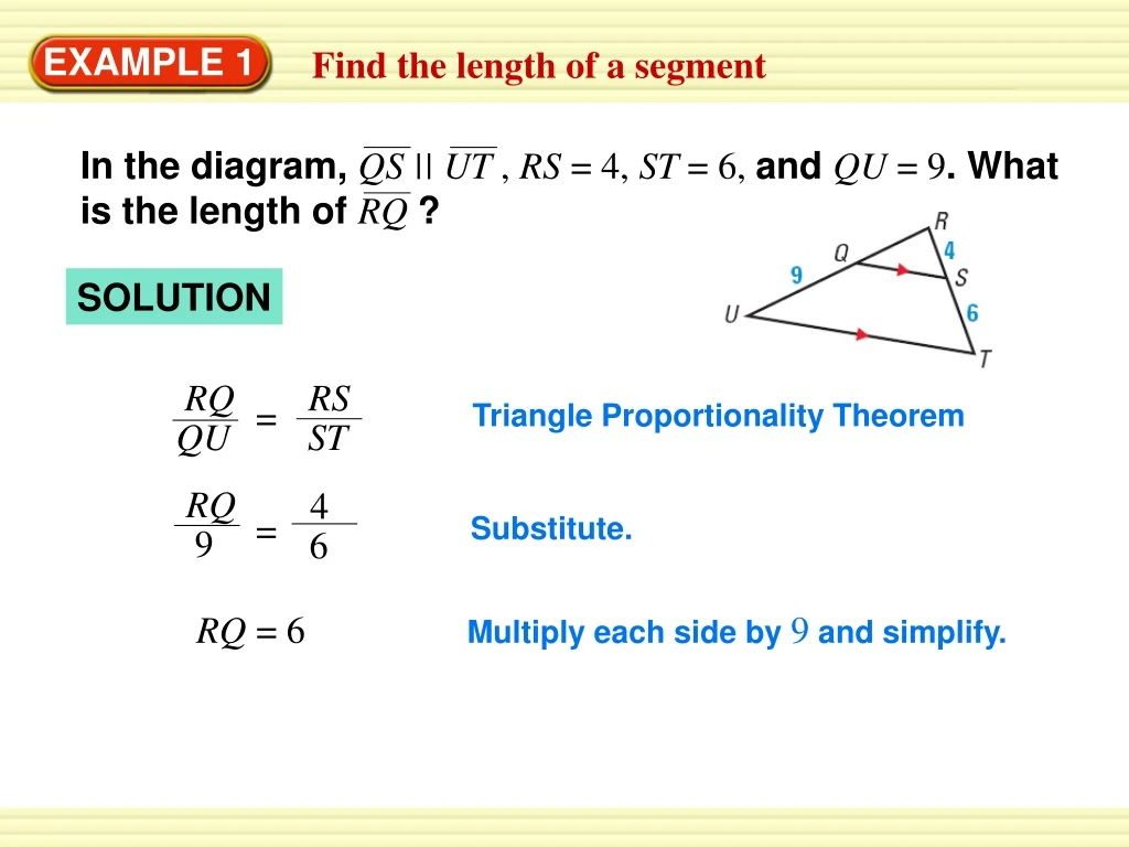 in the diagram qs ut rs 4 st 6 and qu 9 what