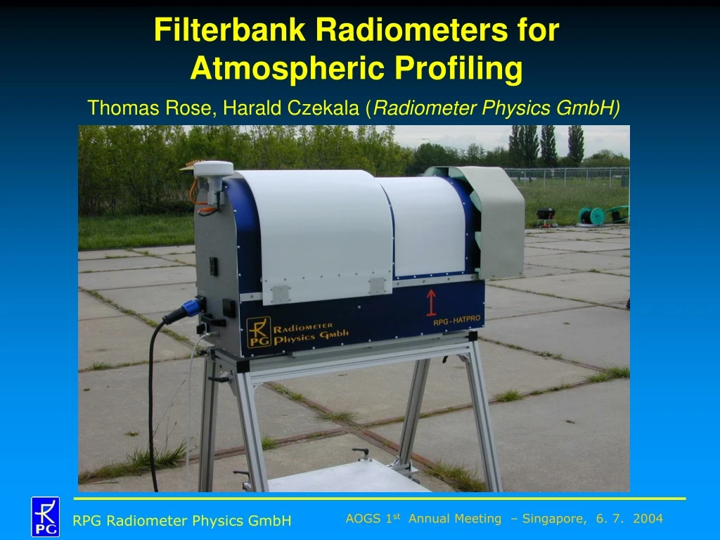 filterbank radiometers for atmospheric profiling