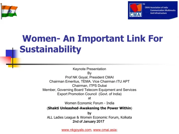Women- An Important Link For Sustainability