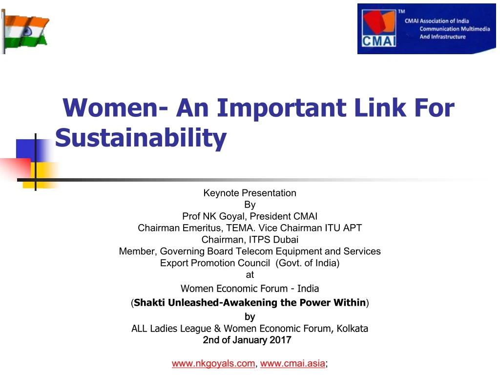 women an important link for sustainability