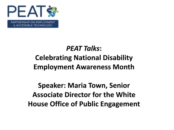 PEAT Talks :  Celebrating National Disability Employment Awareness Month