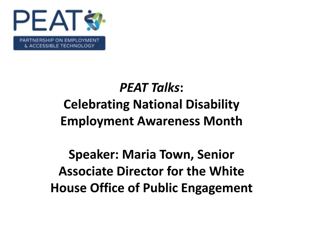peat talks celebrating national disability