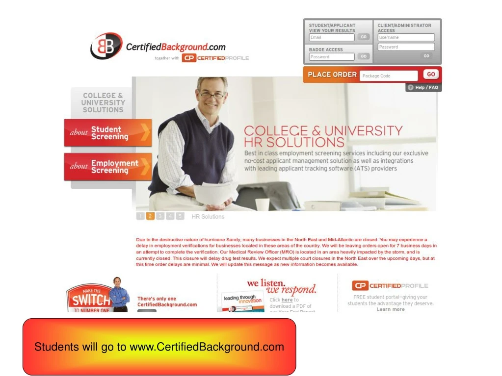 students will go to www certifiedbackground com