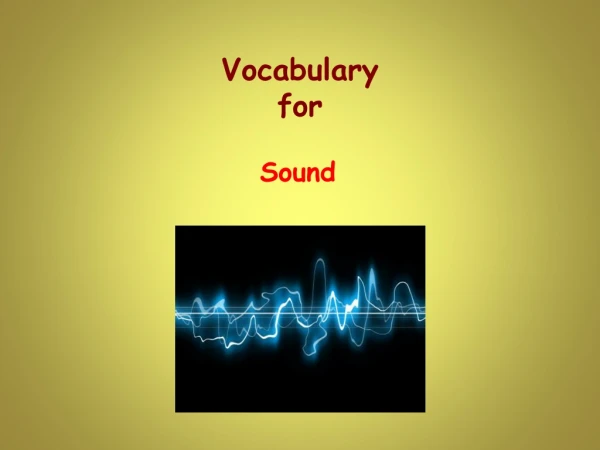 Vocabulary  for