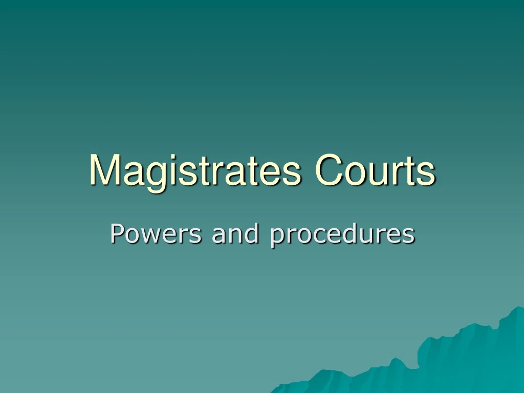 magistrates courts
