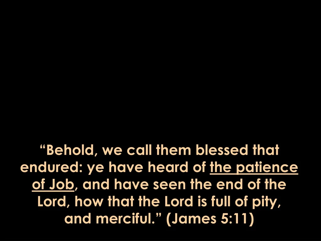 behold we call them blessed that endured ye have