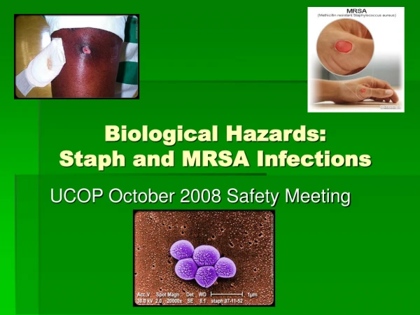Biological Hazards: Staph and MRSA Infections