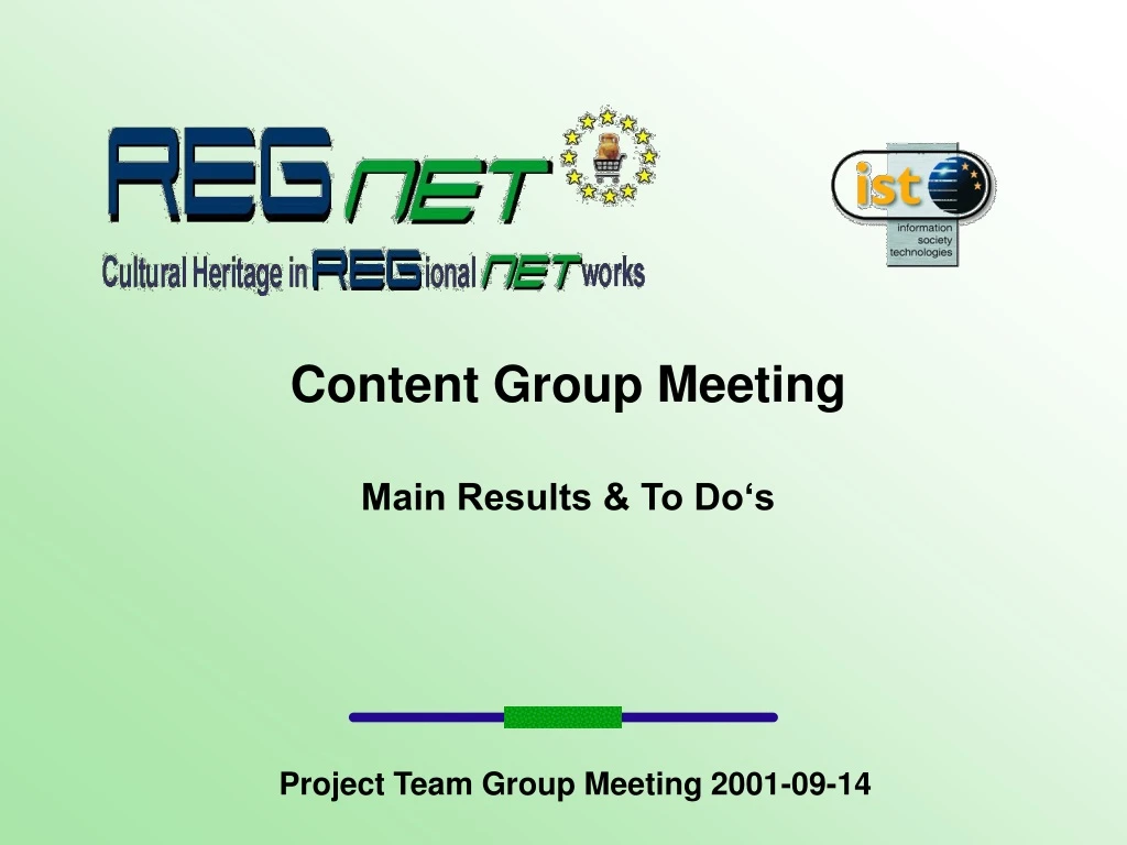 content group meeting main results to do s