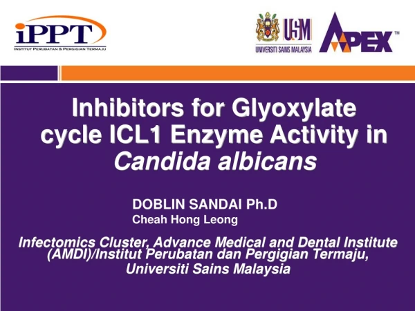 Inhibitors for  Glyoxylate  cycle ICL1 Enzyme Activity in Candida  albicans