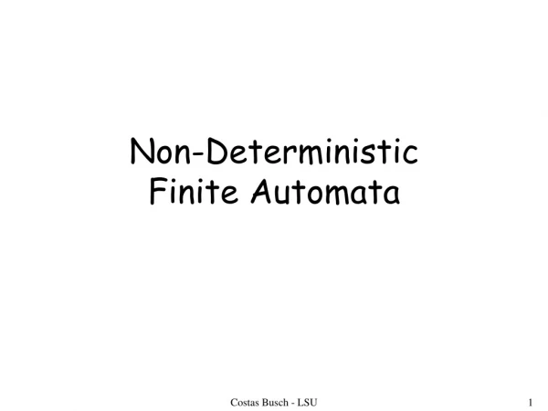 Non-Deterministic  Finite Automata