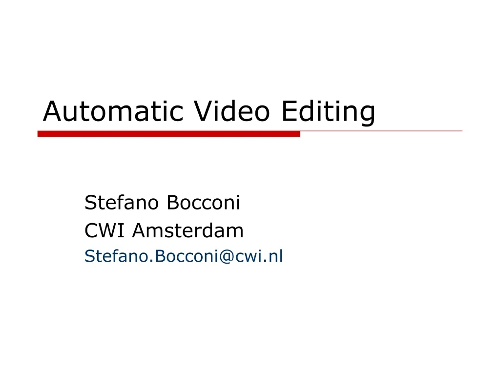 automatic video editing