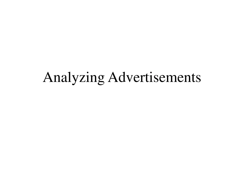 analyzing advertisements