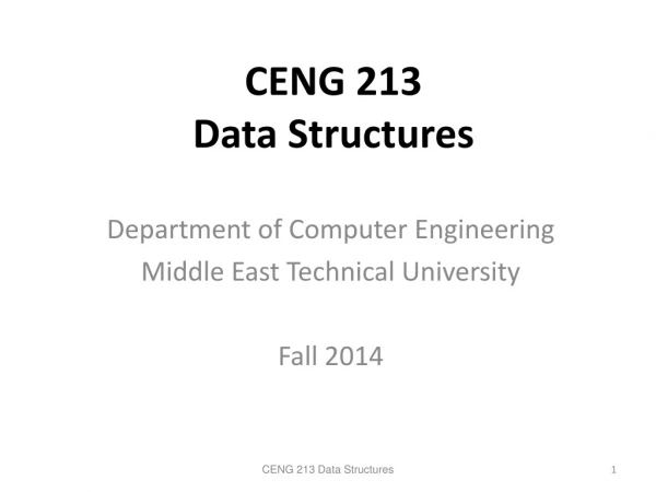 CENG 213  Data Structures