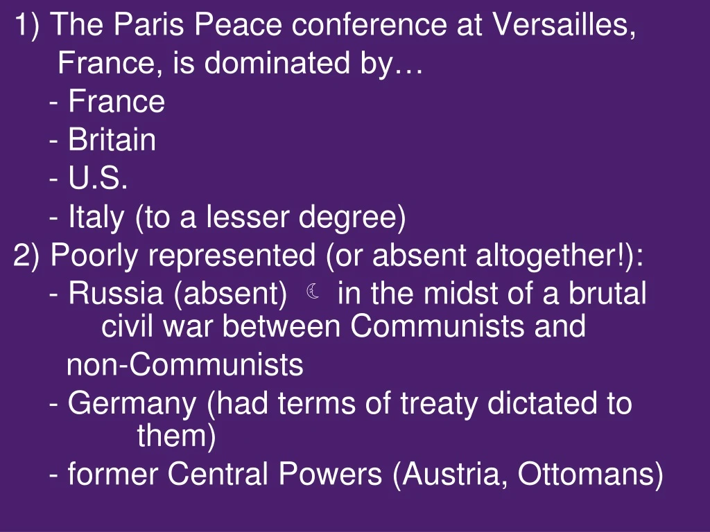 1 the paris peace conference at versailles france