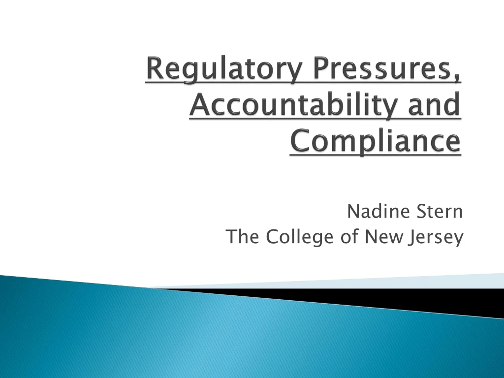 regulatory pressures accountability and compliance