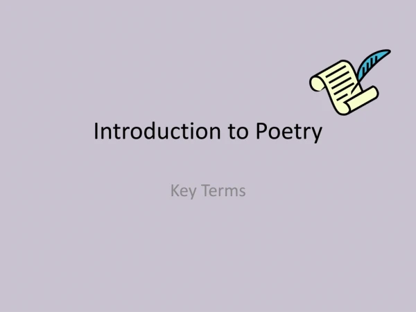 Introduction to Poetry