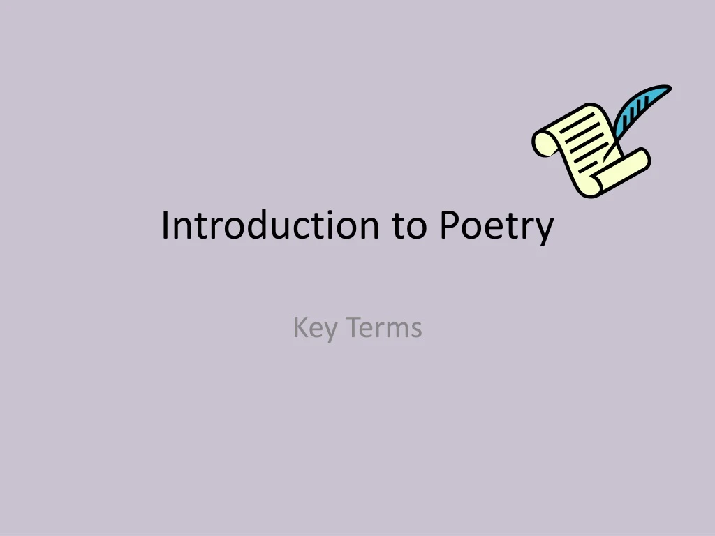 introduction to poetry