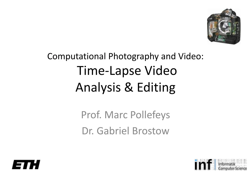 computational photography and video time lapse video analysis editing