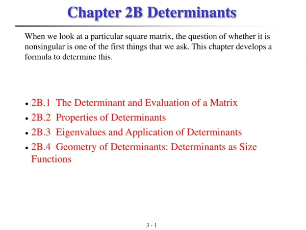 Chapter 2B Determinants