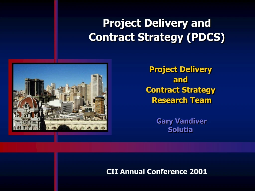 project delivery and contract strategy pdcs