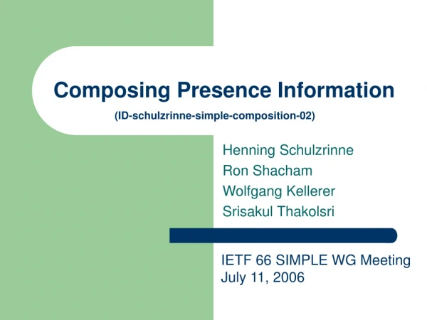 Composing Presence Information