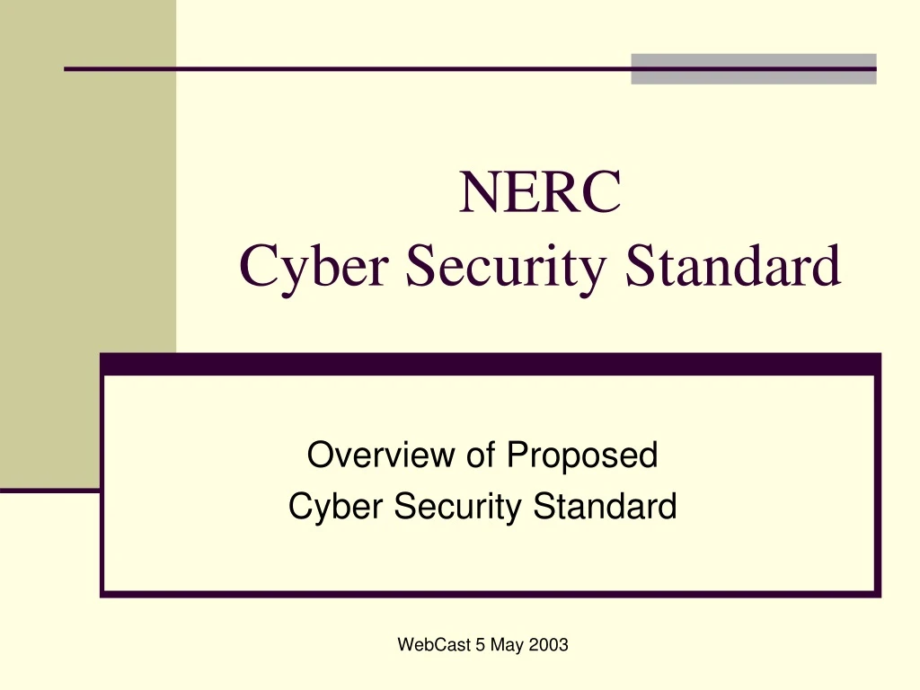 nerc cyber security standard