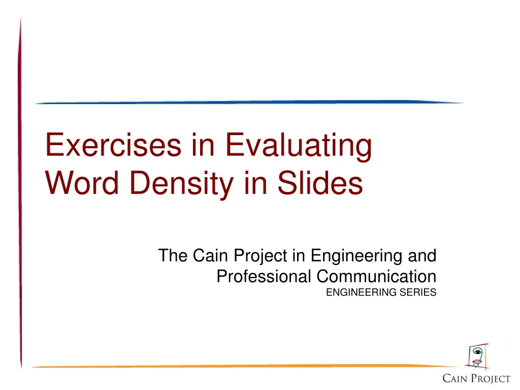 exercises in evaluating word density in slides