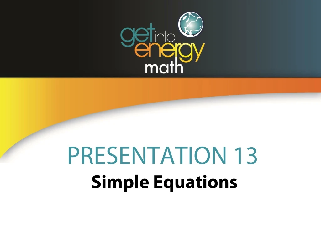 presentation of simple equations