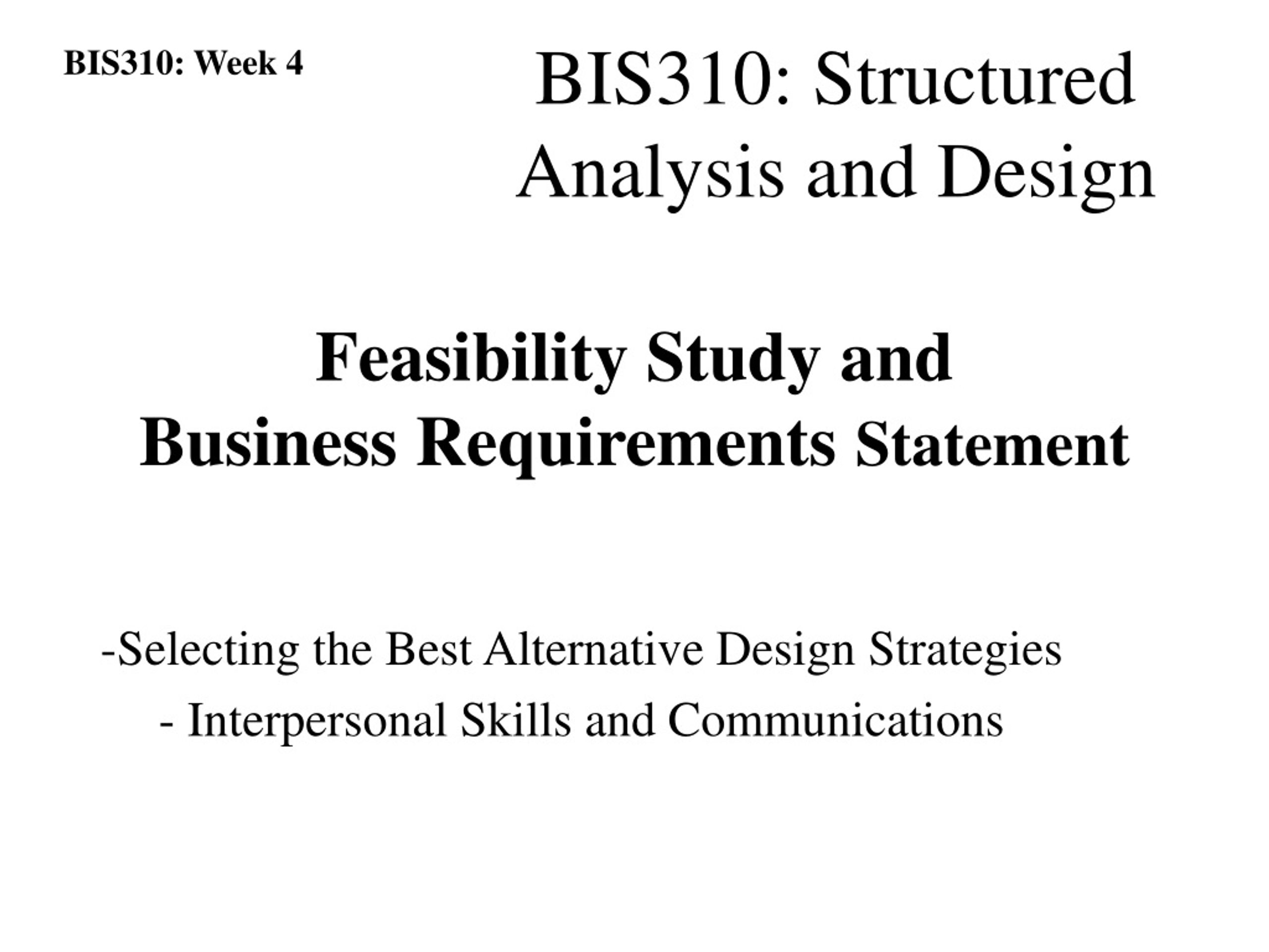 PPT - Feasibility Study and Business Requirements Statement PowerPoint ...