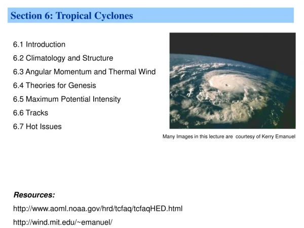 Section 6: Tropical Cyclones