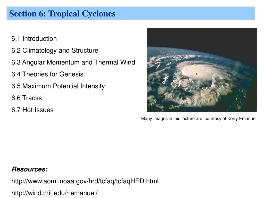 section 6 tropical cyclones