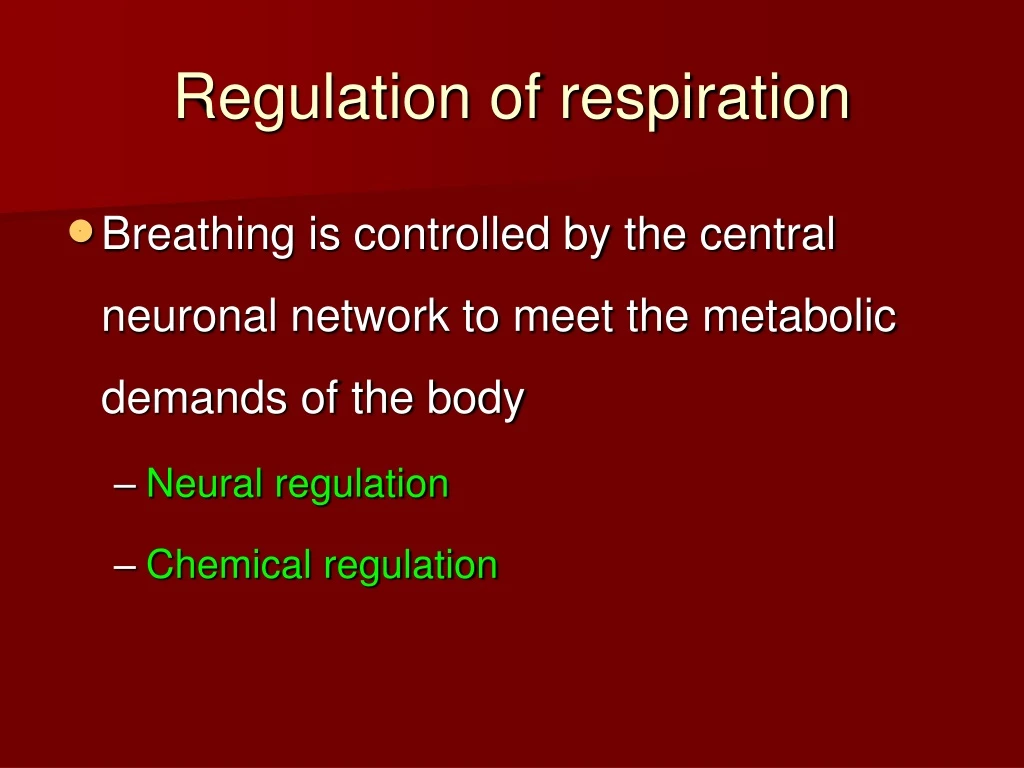 regulation of respiration