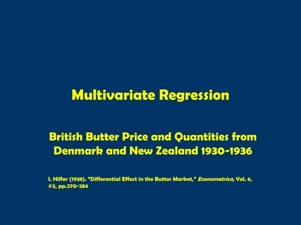 Multivariate Regression