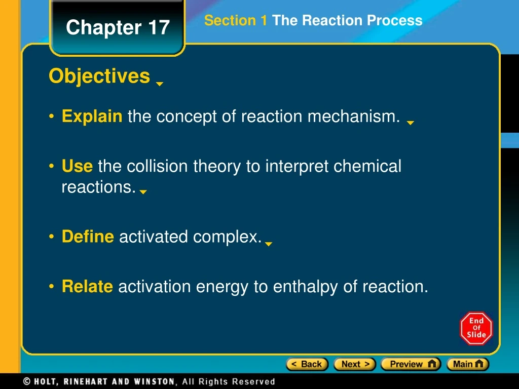 section 1 the reaction process