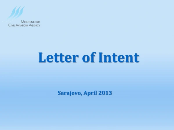 Letter of  I ntent