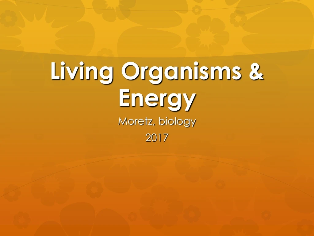 living organisms energy