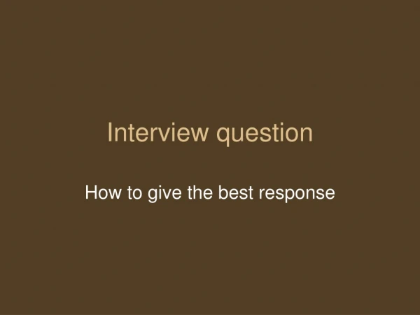 Interview question