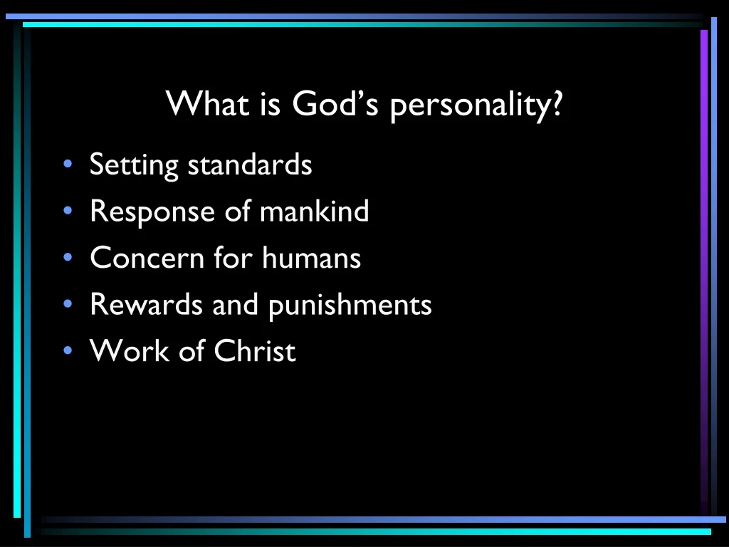what is god s personality