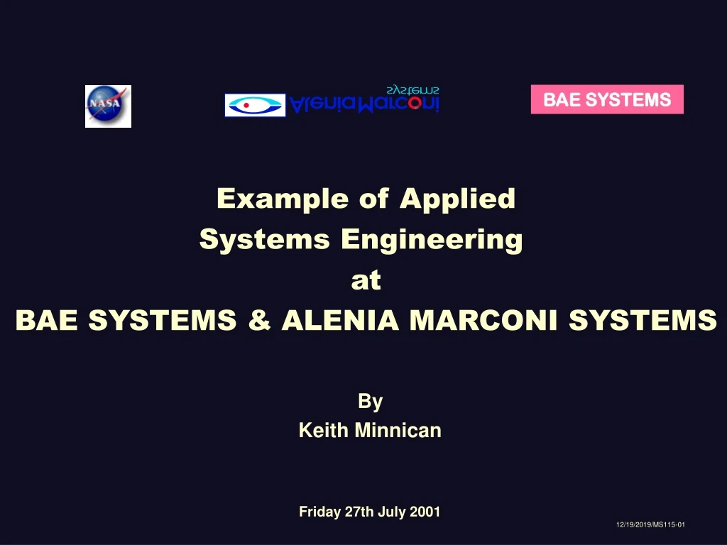 example of applied systems engineering