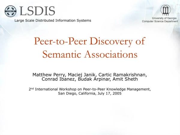 Peer-to-Peer Discovery of Semantic Associations