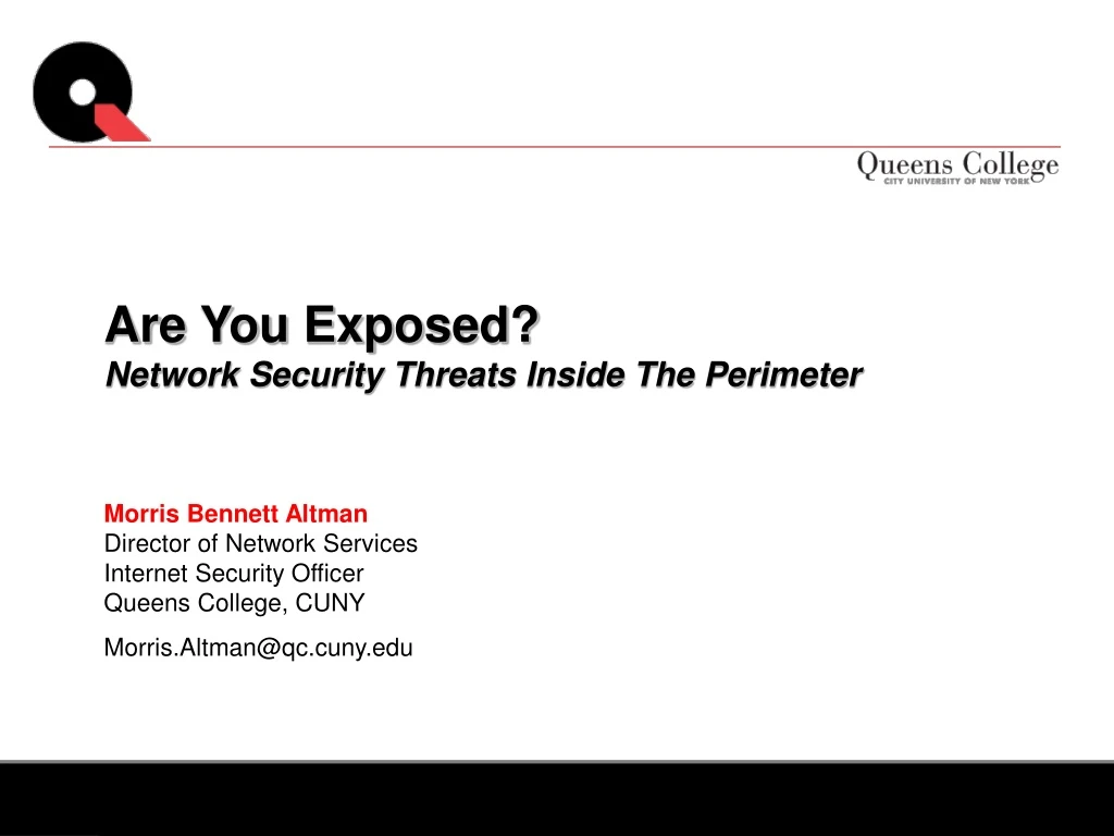 are you exposed network security threats inside