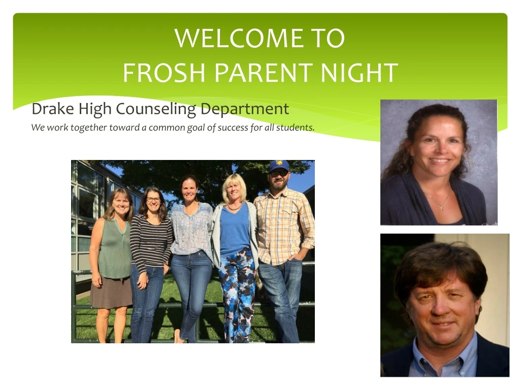 welcome to frosh parent night
